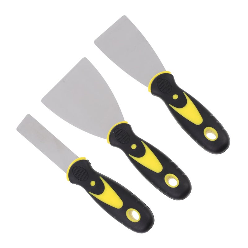 3Pcs Stainless Steel 3D Printer Bed Scraper Set With Rubber Handle For Easy Print Removal - Image 2