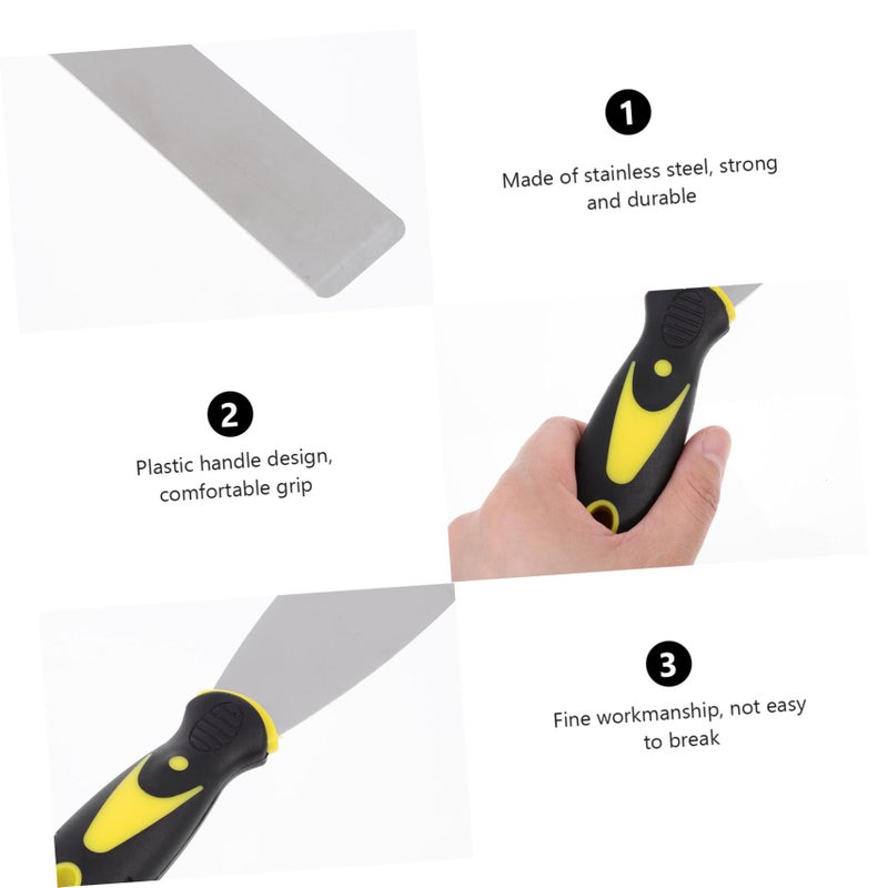 3Pcs Stainless Steel 3D Printer Bed Scraper Set With Rubber Handle For Easy Print Removal - Image 4