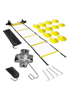 Rock Pow 20-Piece Football Training Ladder Logo Disc Drag Parachute Set  - Image 1
