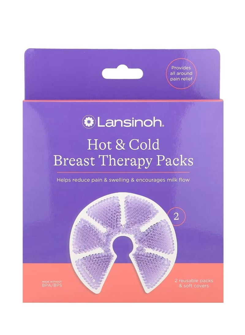Lansinoh Hot & Cold Breast Therapy Packs 2 Reusable Packs and Soft Covers - Image 1