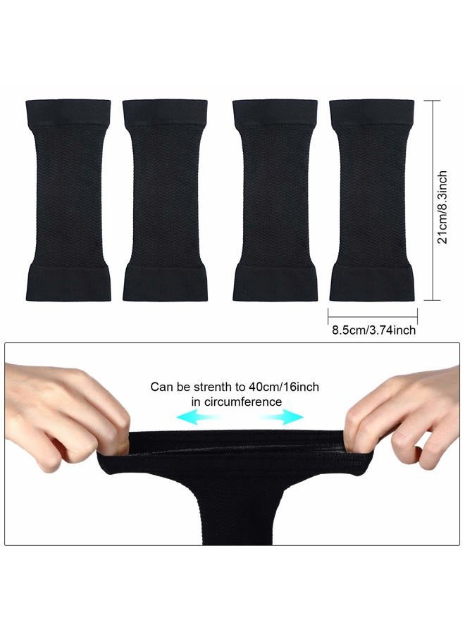 Satinior 2 Pairs Arm Shapers for Plus Size Women, Upper Arm Sleeves Wraps Slim Arm Compression Sleeve for Arms (Black) - Image 2