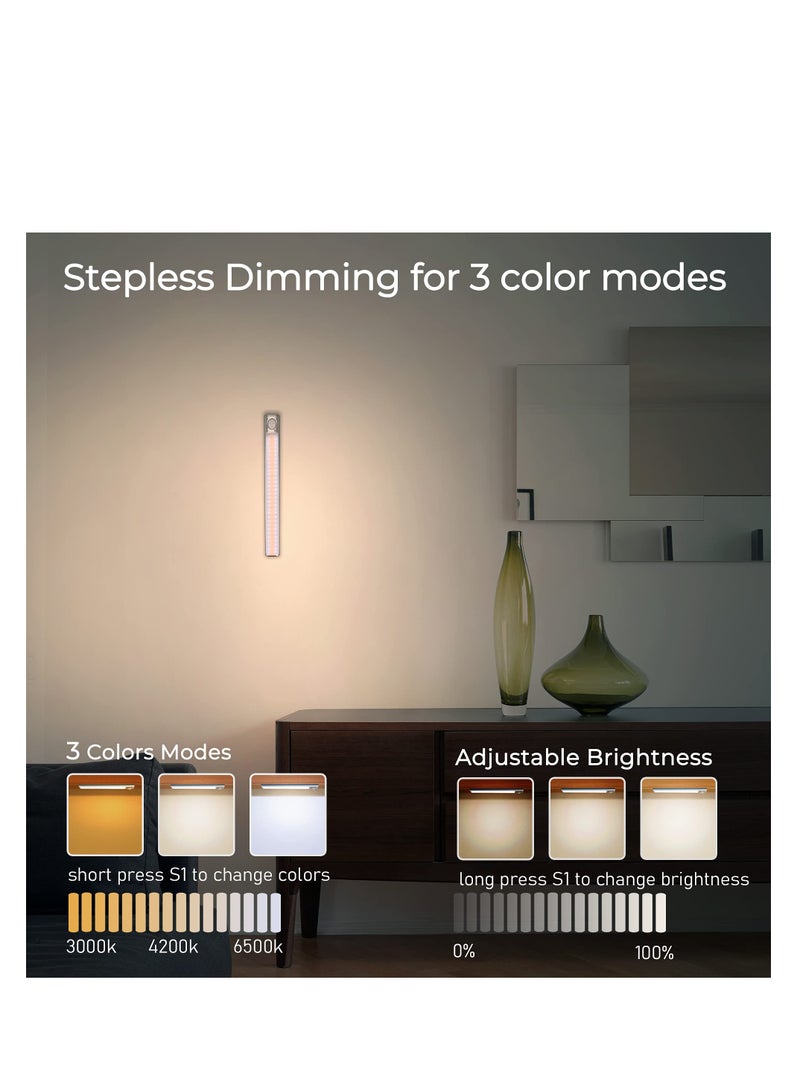 ميرتورم مصابيح 160 LED اسفل الخزانة من ميرتورم قابلة لاعادة الشحن (قطعتين)، بمستشعر حركة، بطارية 1800 مللي امبير بدون درجات تعتيم، تركيب مغناطيسي، لخزانة الملابس وخزانة الطعام والخزانة الجانبية والمطبخ - Image 3