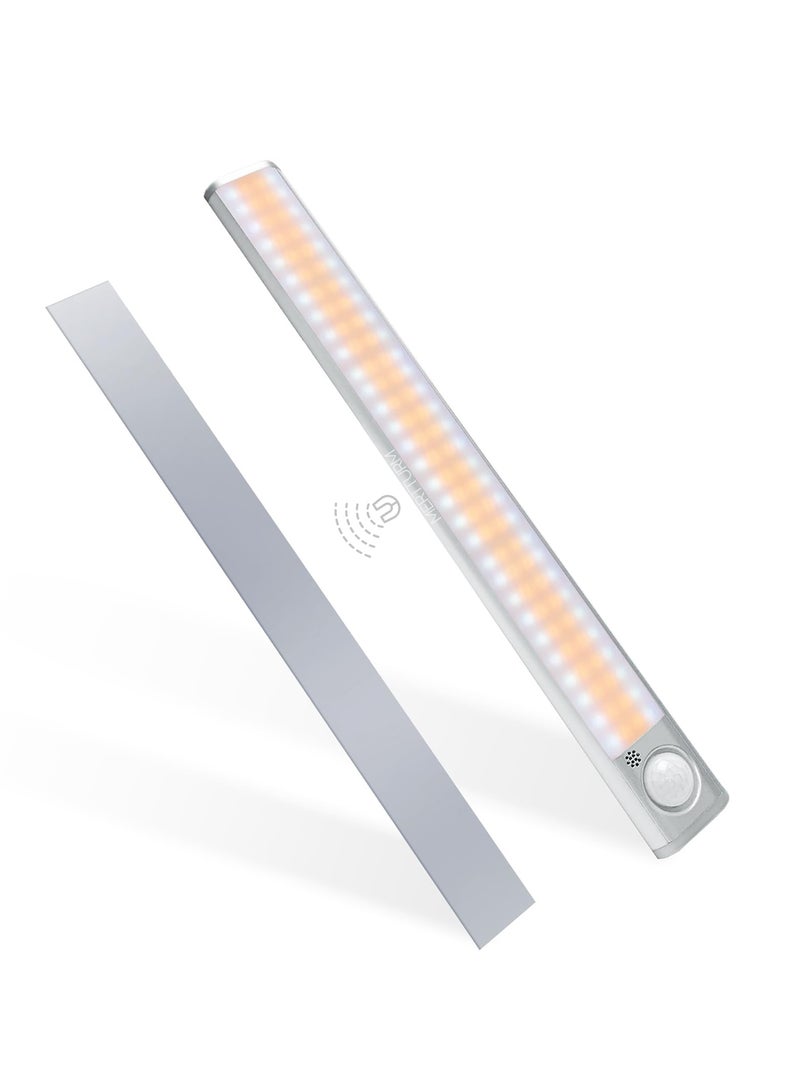 ميرتورم مصابيح 160 LED اسفل الخزانة من ميرتورم قابلة لاعادة الشحن (قطعتين)، بمستشعر حركة، بطارية 1800 مللي امبير بدون درجات تعتيم، تركيب مغناطيسي، لخزانة الملابس وخزانة الطعام والخزانة الجانبية والمطبخ - Image 2