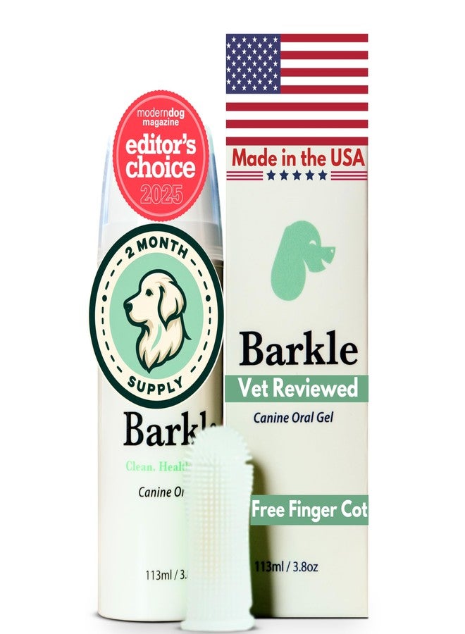 Barkle Vet Approved Dog Teeth Cleaning Toothpaste & Tooth Brushing Kit | Eliminate Plaque, Tartar & Bad Breath | Mint Dog Breath Freshener Gel | Puppy & Small Breed Safe | Free Finger Brush (60 Days) - Image 1