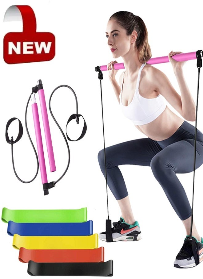 Generic - Pilates stick and bar with resistance bands for exercise and fitness - Image 1