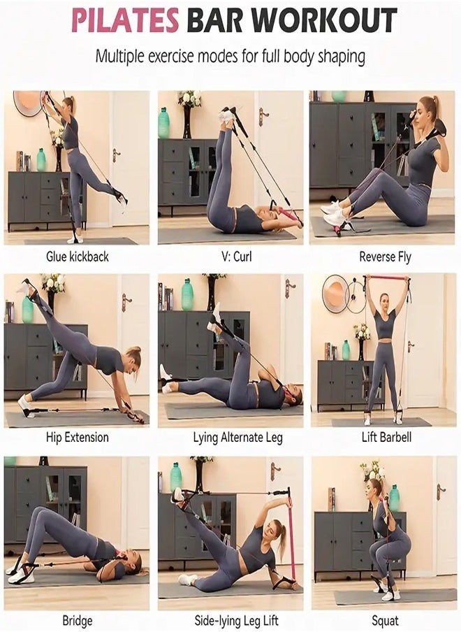 Generic - Pilates stick and bar with resistance bands for exercise and fitness - Image 1