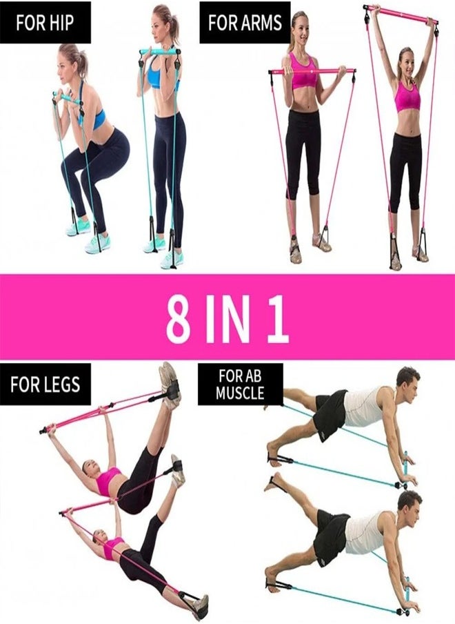 Generic - Pilates stick and bar with resistance bands for exercise and fitness - Image 1