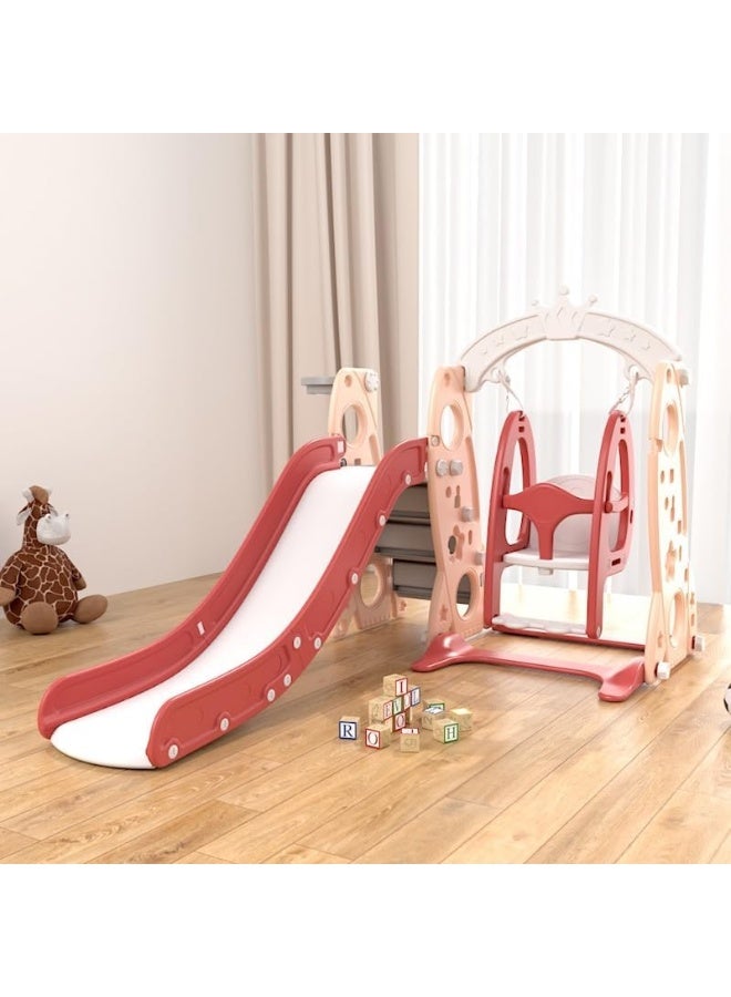 Rainbow Toys RBW TOYS Slide for Kids Toys Set 3 in 1 Outdoor Play Jumbo Slide and Swing with Basket Ball Game - Image 2