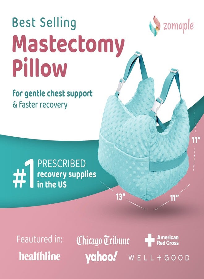 Zomaple Mastectomy Recovery Pillow with Strap, Swirly Gel Pack, Seat Belt Cover & Shower Lan - Post Mastectomy Must Haves, Breast Augmentation/Reduction & Mastectomy Recovery Supplies - Washable Cover - Image 2