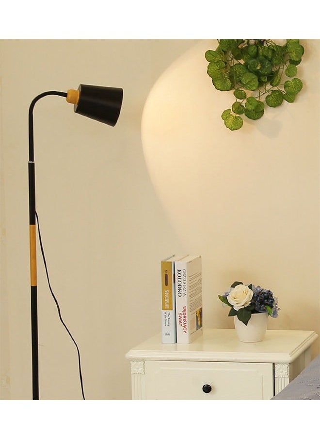 استمتع بحياتي مصباح أرضي بسيط في الزاوية LED مع مفتاح بأزرار إضاءة دافئة معدنية 40 وات أسود 150 × 21 × 13 سم  - Image 3