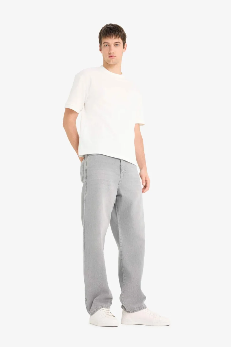 ديفاكتو 100% Cotton Baggy Fit Wide Leg Jeans