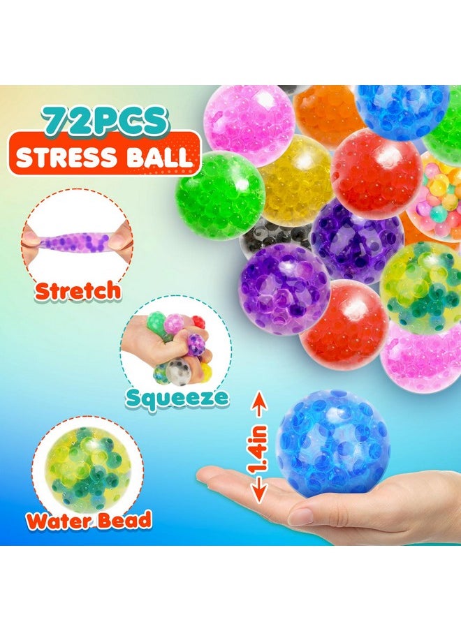 Lemostaar - Squishy Stress Balls Fidget Toys - 72 Pack Squishy Toys Stress Ball For Anxiety Fidget Toys Bulk, Squeeze Balls For Adult With Adhd, Autism - Fidgets For Classroom, Gift Christmas Basket Stuffers - Image 1