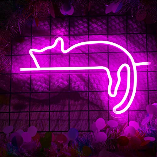 Kathfly Cat Neon Signs Lights Decor Animal USB Operated Decorative LED Neon Light Sign for Home Wall Party Wedding Birthday Kids or Girls Room(Lovely Cat) - Image 3