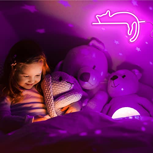 Kathfly Cat Neon Signs Lights Decor Animal USB Operated Decorative LED Neon Light Sign for Home Wall Party Wedding Birthday Kids or Girls Room(Lovely Cat) - Image 4