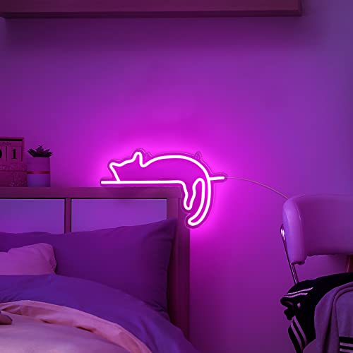 Kathfly Cat Neon Signs Lights Decor Animal USB Operated Decorative LED Neon Light Sign for Home Wall Party Wedding Birthday Kids or Girls Room(Lovely Cat) - Image 5