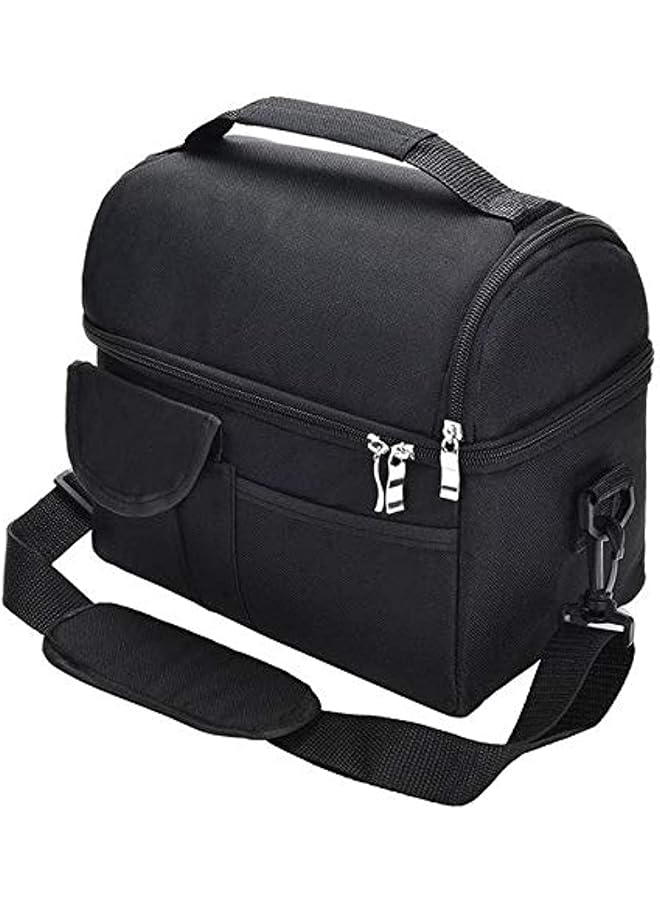 S-TOP Black Lunch BagREUsable Insulated Thermal BagWomen Men Multifunctional 8L Cooler And Warm KeepingLunch Box Leakproof Waterproof - Image 1