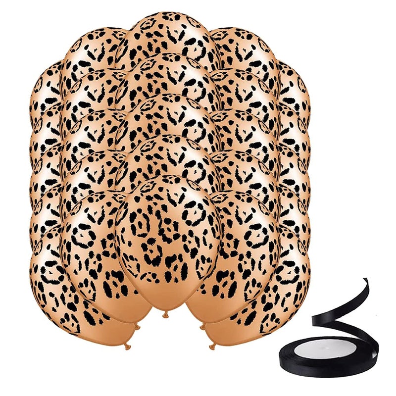 BOGAZNET 25PCS Leopard Cheetah Print Balloons Cheetah Leopard Print Jungle Animal Safari Balloons - Image 2