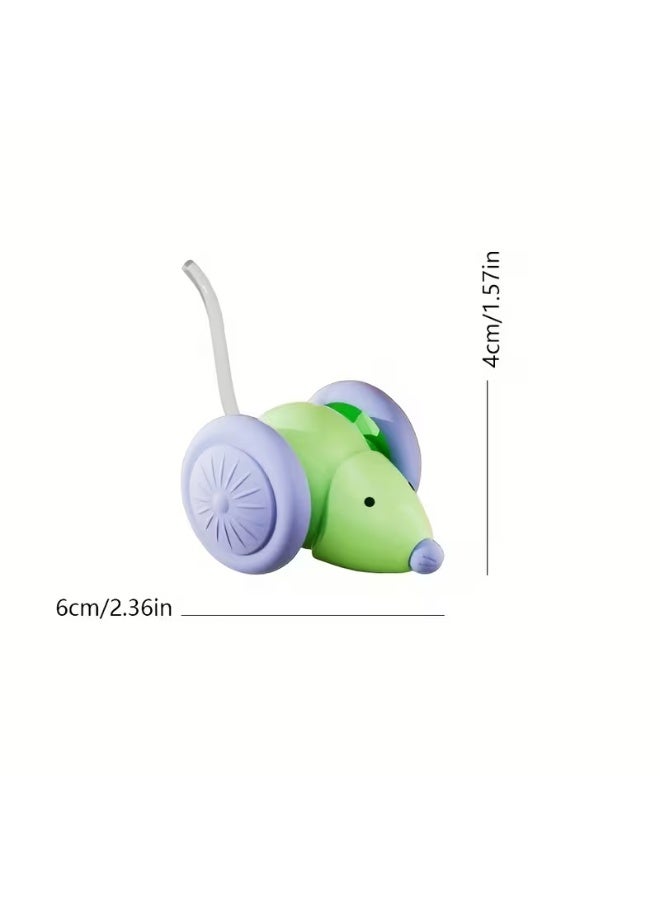 Pet Mate Green Smart Automatic Interactive Cat Toy – USB Rechargeable Mouse Teaser with LED Lights, Silent Operation, Auto On/Off & Obstacle Avoidance for Indoor Kittens and Cats| Green- purple - Image 5