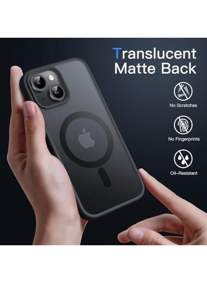Jetech Magnetic Case For Iphone 13 Mini 5.4 Inch Compatible With Magsafe Translucent Matte Back Slim Shockproof Phone Cover Black - Image 4