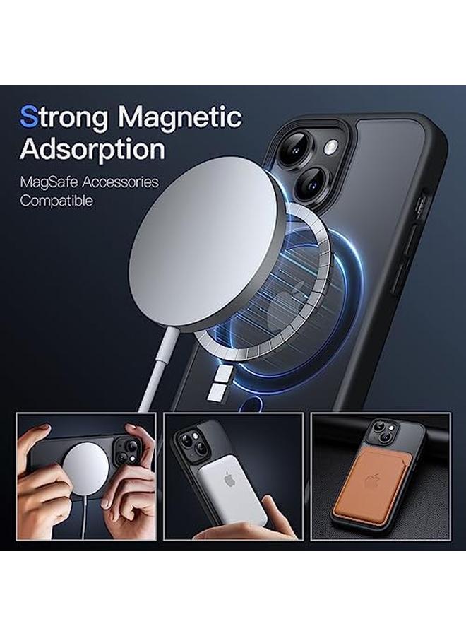 Jetech Magnetic Case For Iphone 13 Mini 5.4 Inch Compatible With Magsafe Translucent Matte Back Slim Shockproof Phone Cover Black - Image 3
