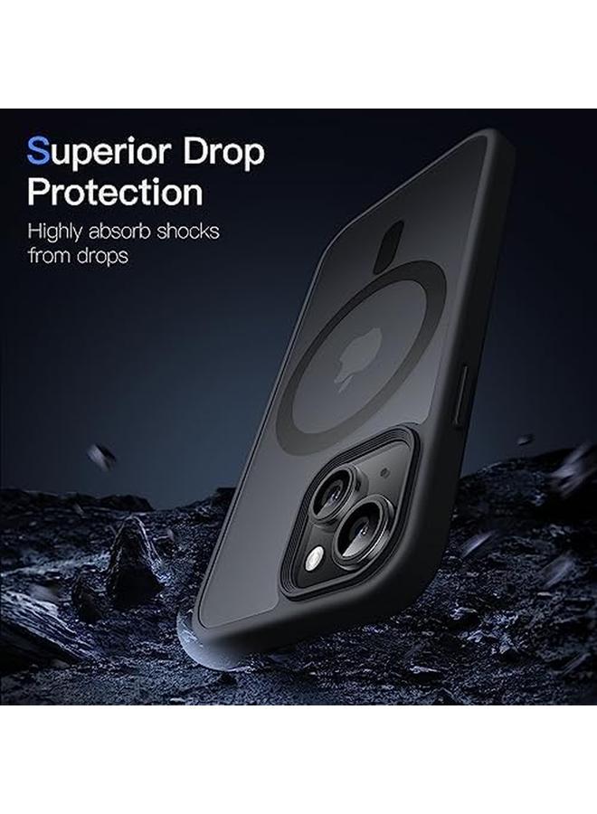 Jetech Magnetic Case For Iphone 13 Mini 5.4 Inch Compatible With Magsafe Translucent Matte Back Slim Shockproof Phone Cover Black - Image 5