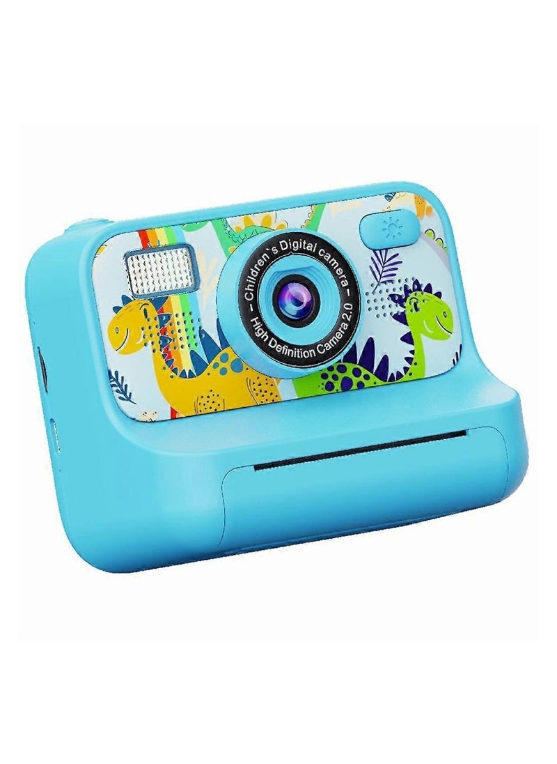Mini Children 2.4-inch HD Dual Lens Instant Camera Photo Printer blue  - Image 1