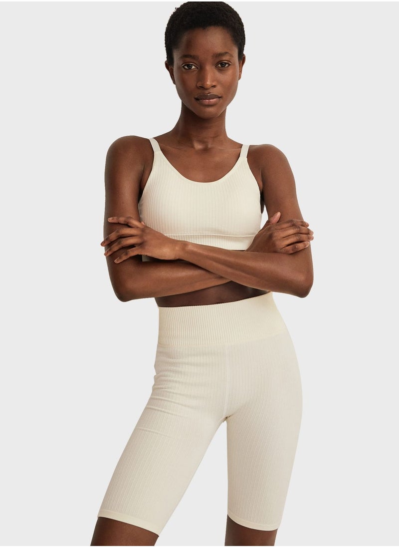 MANGO - Ribbed Cycling Shorts - Image 1