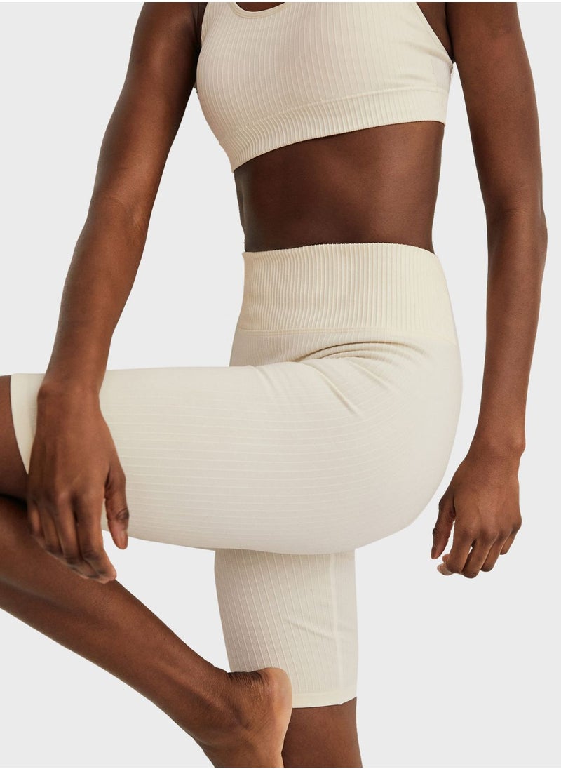 MANGO - Ribbed Cycling Shorts - Image 1