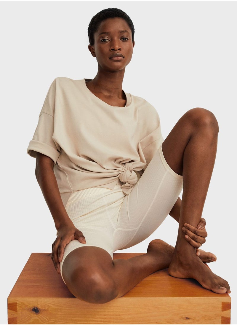 MANGO - Ribbed Cycling Shorts - Image 1