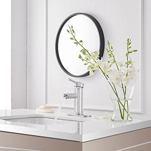 Green Spring Greenspring Chrome Bathroom Faucets, Single Handle One Hole Bathroom Sink Faucet, Modern Commercial Lavatory Vanity Faucet with Cover Plate, Pop Up Drain with Overflow Included, Brass - Image 5