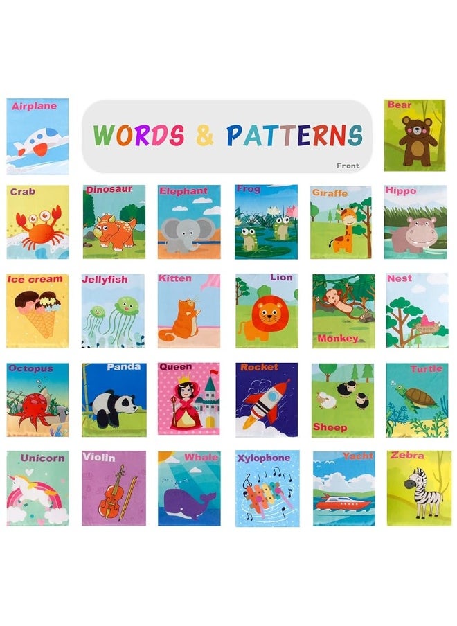 Mini Tudou - Mini Tudou 26 PCS Baby Soft Alphabet Cards, ABC Learning Flash Cards with Storage Bag, Washable Soft Letter Early Educational Toy for Babies Infants Toddlers Boys and Girls 0 1 2 3 Years Old - Image 1
