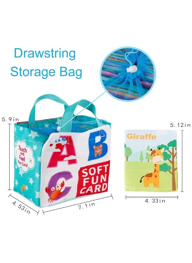 Mini Tudou - Mini Tudou 26 PCS Baby Soft Alphabet Cards, ABC Learning Flash Cards with Storage Bag, Washable Soft Letter Early Educational Toy for Babies Infants Toddlers Boys and Girls 0 1 2 3 Years Old - Image 1