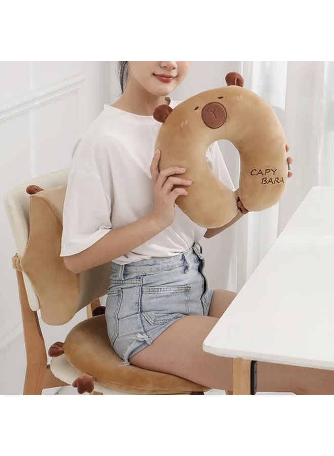 Cartoon U Shaped Pillow Cute Portable Travel Neck Pillow Capybara Office Nap Airplane Back Rest Support - Image 1
