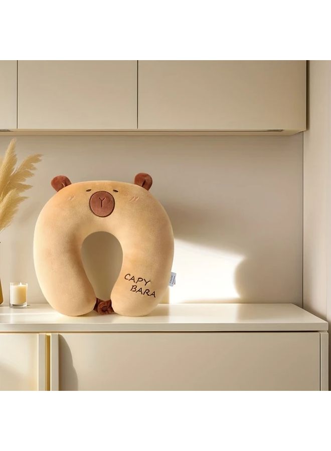 Cartoon U Shaped Pillow Cute Portable Travel Neck Pillow Capybara Office Nap Airplane Back Rest Support - Image 3