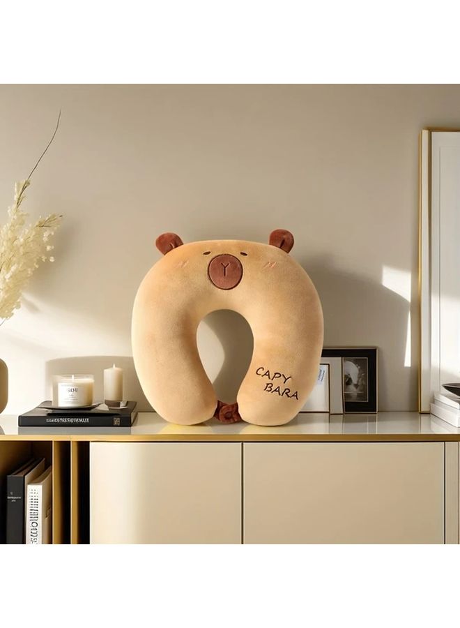 Cartoon U Shaped Pillow Cute Portable Travel Neck Pillow Capybara Office Nap Airplane Back Rest Support - Image 5