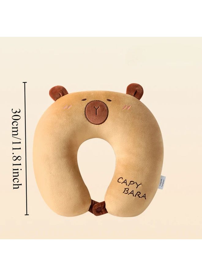 Cartoon U Shaped Pillow Cute Portable Travel Neck Pillow Capybara Office Nap Airplane Back Rest Support - Image 2