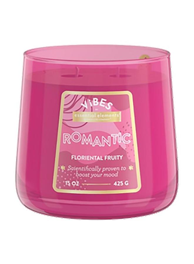 CANDLE-LITE Vibes 2-Wick Romantic Floriental Fruity Aromatic Natural Soy Wax Blend Jar Candle Pink 15Oz 46341699