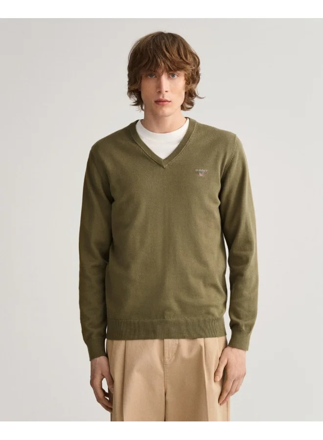 غانت Gant Classic Cotton V-Neck Sweater