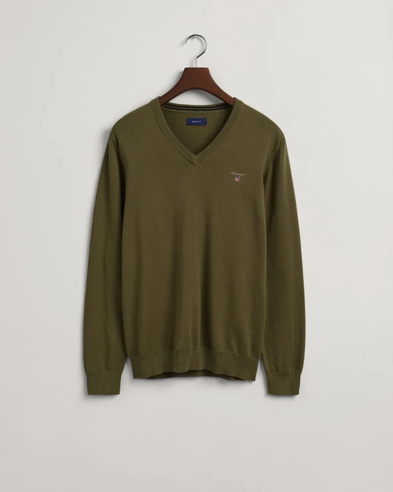غانت Gant Classic Cotton V-Neck Sweater