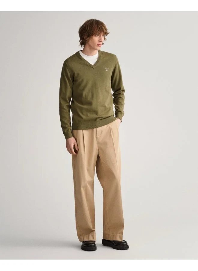GANT  Gant Classic Cotton V-Neck Sweater for Men | Best Price UAE