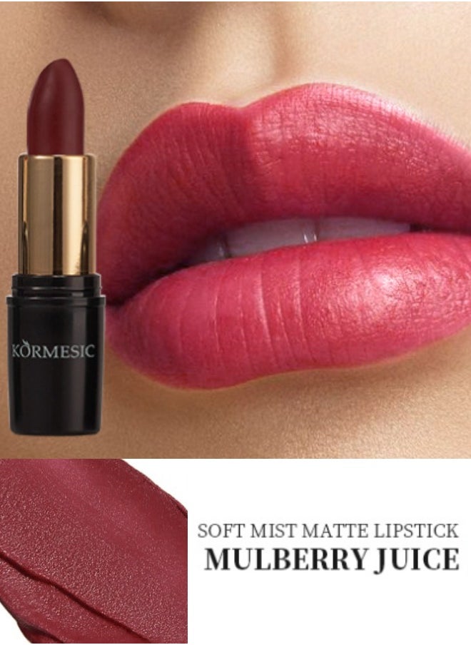 Kormesic Pure Matte Lipstick Long Lasting Waterproof for Women Highly Pigment Velvety Nude Super Stay Soft Hydrating & Lightweight Moisturizing Lip Gloss Mulberry Color  - Image 3