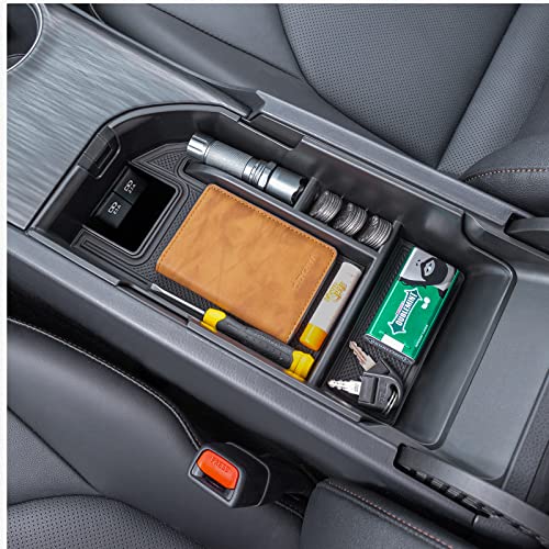 TOPINSTALL Center Console Tray Compatible with 2018-2024 Toyota Camry XLE XSE and 2020-2024 Camry LE SE with Dual USB Ports, Interior Accessories Armrest Console Organizer (Not for 2025) - Image 1