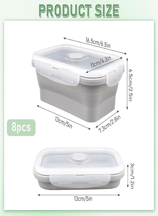 KisSealed 8 Pcs Collapsible Food Storage Containers,18 oz Silicone Collapsible Bowls Meal Prep Container with Vent Lids for Camping & RV, BPA-Free Food Storage Container,Microwave and Dishwasher Safe - Image 2