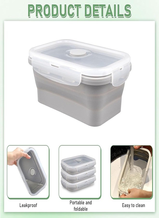 KisSealed 8 Pcs Collapsible Food Storage Containers,18 oz Silicone Collapsible Bowls Meal Prep Container with Vent Lids for Camping & RV, BPA-Free Food Storage Container,Microwave and Dishwasher Safe - Image 3