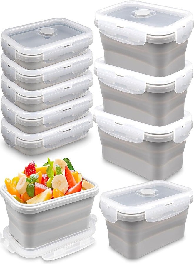 KisSealed 8 Pcs Collapsible Food Storage Containers,18 oz Silicone Collapsible Bowls Meal Prep Container with Vent Lids for Camping & RV, BPA-Free Food Storage Container,Microwave and Dishwasher Safe - Image 1