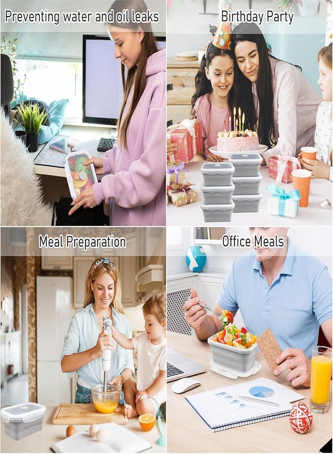 KisSealed 8 Pcs Collapsible Food Storage Containers,18 oz Silicone Collapsible Bowls Meal Prep Container with Vent Lids for Camping & RV, BPA-Free Food Storage Container,Microwave and Dishwasher Safe - Image 5