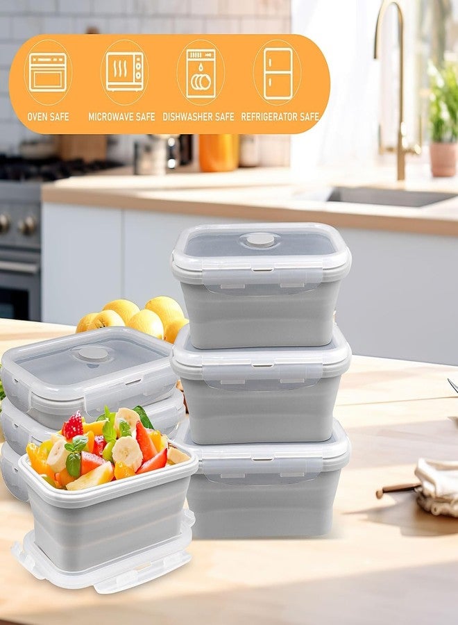 KisSealed 8 Pcs Collapsible Food Storage Containers,18 oz Silicone Collapsible Bowls Meal Prep Container with Vent Lids for Camping & RV, BPA-Free Food Storage Container,Microwave and Dishwasher Safe - Image 4