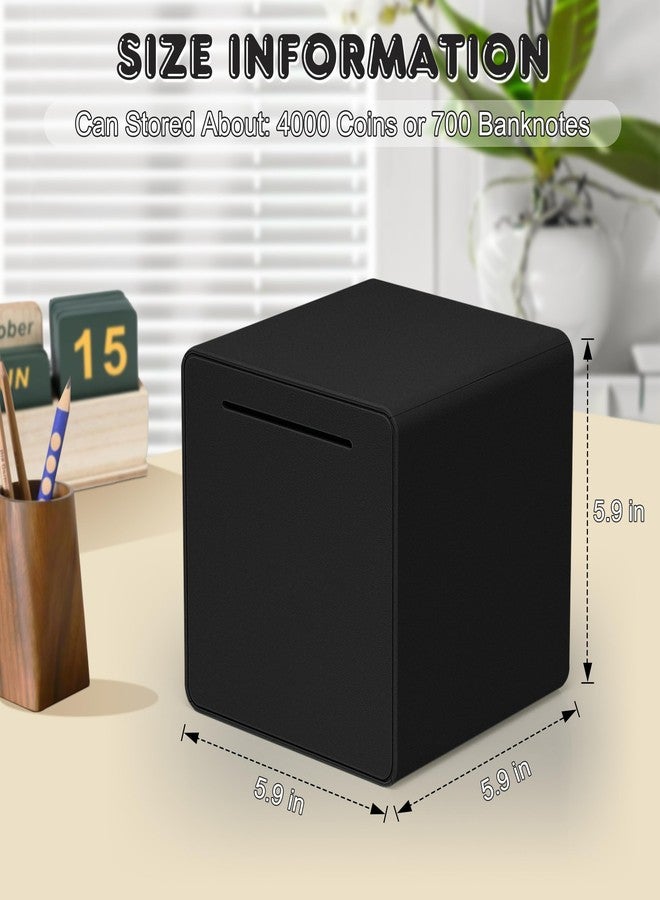 PACOLO 6" Piggy Bank for Adults for Savings, Assembly ABS Plastic Money Saving Box,Must Break to Open Adult Piggy Bank for Cash (Black) - Image 2
