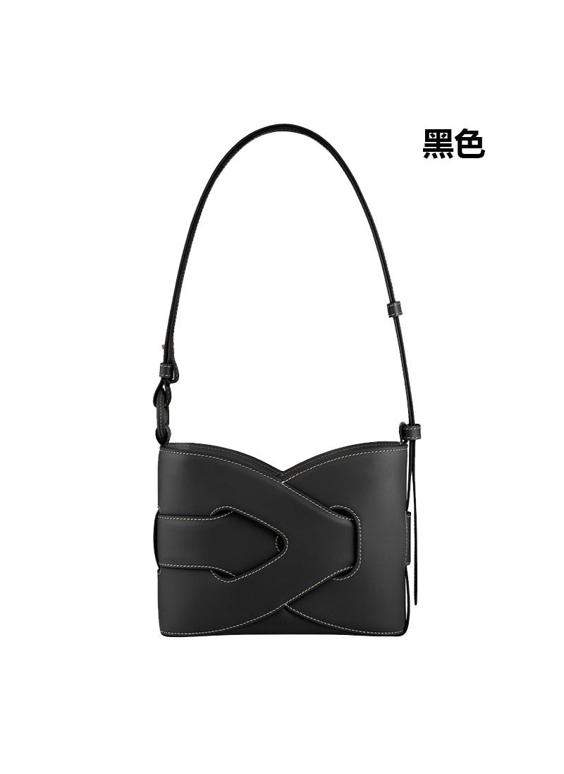 Generic - Polene Nodde Braided Vintage Twist Shoulder Bucket Bag Black ※ready stock※ - Image 1