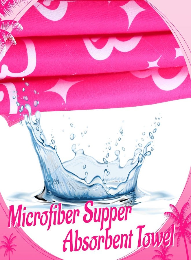 Mindsoft 2 Pcs Hot Pink Large Beach Towels 60 x 30 Inch Quick Dry Beach Towels Lightweight Soft Microfiber Pool Towel for Women Adult Bath Gym Hiking Pool Yoga - Image 4